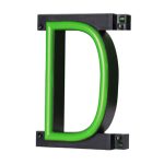 LED letter D, featuring LED lights that look like neon letters