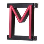 LED letter M, featuring LED lights that look like neon letters