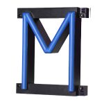 LED letter M, featuring LED lights that look like neon letters