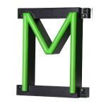 LED letter M, featuring LED lights that look like neon letters