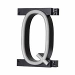 LED letter Q, featuring LED lights that look like neon letters