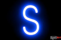 LED letter S, featuring LED lights that look like neon letters