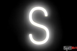 LED letter S, featuring LED lights that look like neon letters