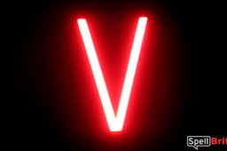 LED letter V, featuring LED lights that look like neon letters