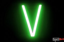 LED letter V, featuring LED lights that look like neon letters