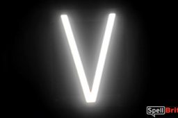 LED letter V, featuring LED lights that look like neon letters