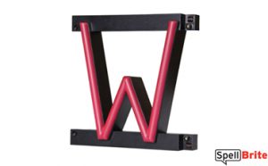 LED letter W, featuring LED lights that look like neon letters