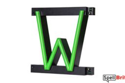 LED letter W, featuring LED lights that look like neon letters
