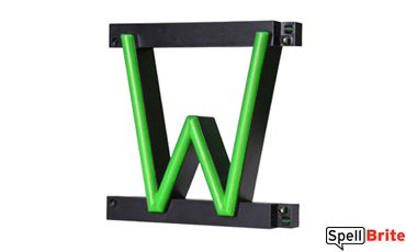 LED letter W, featuring LED lights that look like neon letters