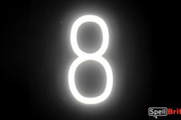 LED number 8, featuring LED lights that look like neon numbers