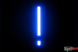 LED exclamation point character, featuring LED lights that look like neon special characters
