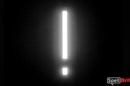 LED exclamation point character, featuring LED lights that look like neon special characters