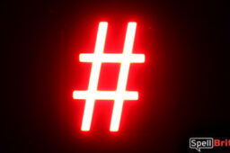 LED hastag character, featuring LED lights that look like neon special characters