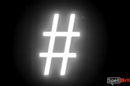 LED hastag character, featuring LED lights that look like neon special characters