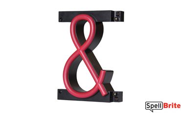 LED ampersand character, featuring LED lights that look like neon special characters