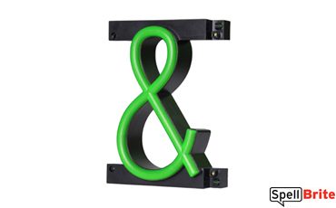 LED ampersand character, featuring LED lights that look like neon special characters