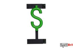 LED dollar sign character, featuring LED lights that look like neon special characters