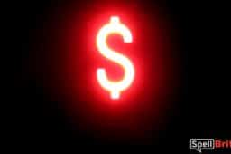LED dollar sign character, featuring LED lights that look like neon special characters