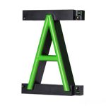 LED letter A, featuring LED lights that look like neon letters