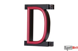 Letra D LED, con luces LED que parecen letras de neón