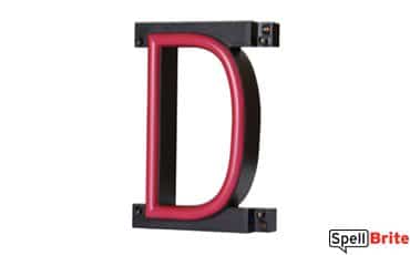 Letra D LED, con luces LED que parecen letras de neón