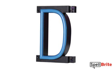 Letra D LED, con luces LED que parecen letras de neón