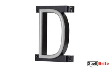 LED letter D, featuring LED lights that look like neon letters