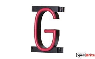 LED letter G, featuring LED lights that look like neon letters