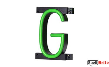 LED letter G, featuring LED lights that look like neon letters