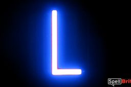 LED letter L, featuring LED lights that look like neon letters