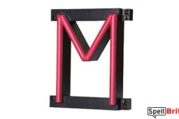 LED letter M, featuring LED lights that look like neon letters