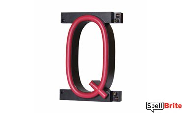 LED letter Q, featuring LED lights that look like neon letters