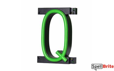 LED letter Q, featuring LED lights that look like neon letters