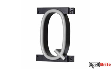 LED letter Q, featuring LED lights that look like neon letters