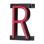 LED letter R, featuring LED lights that look like neon letters