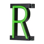 LED letter R, featuring LED lights that look like neon letters