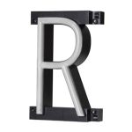 LED letter R, featuring LED lights that look like neon letters