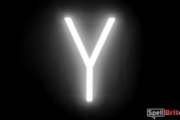 LED letter Y, featuring LED lights that look like neon letters