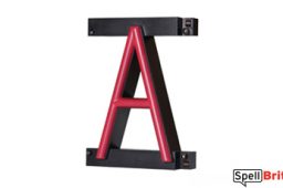 LED letter A, featuring LED lights that look like neon letters