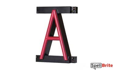 LED letter A, featuring LED lights that look like neon letters