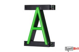 LED letter A, featuring LED lights that look like neon letters