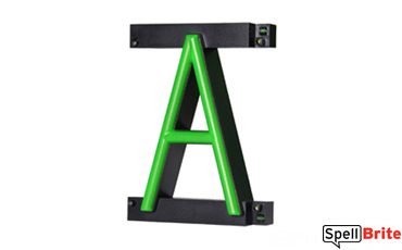 LED letter A, featuring LED lights that look like neon letters