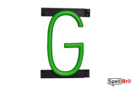 LED letter G, featuring LED lights that look like neon letters