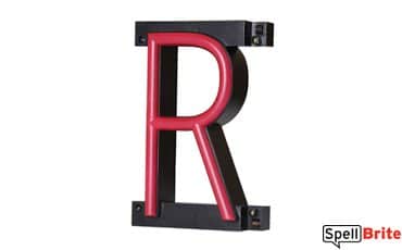 LED letter R, featuring LED lights that look like neon letters