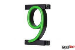 LED number 9, featuring LED lights that look like neon numbers