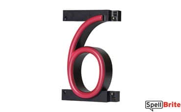 LED number 6, featuring LED lights that look like neon numbers
