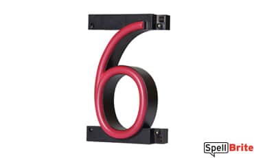 Number Six: Red Neon-like LED Number to Make Custom Signs