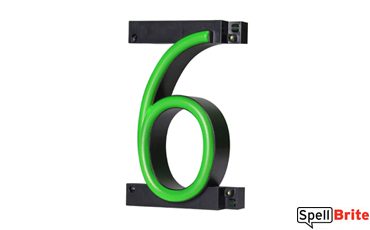 LED number 6, featuring LED lights that look like neon numbers