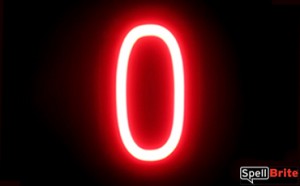 Neon-LED Numbers For Custom Sign Zero