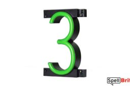 LED number 3, featuring LED lights that look like neon numbers